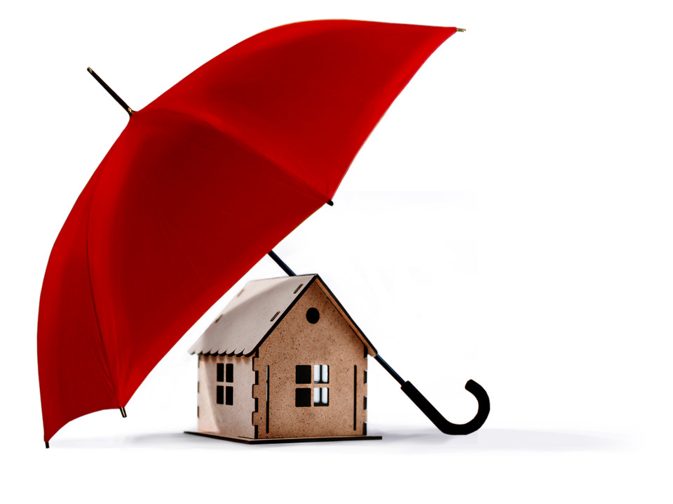 Maison avec parapluie
